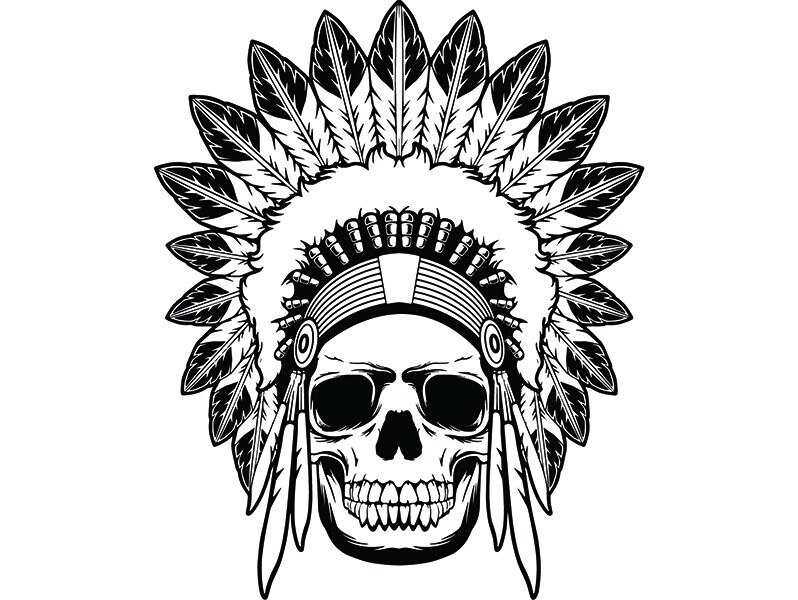 Download Indian Skull 4 Native American Warrior Headdress Feather ...
