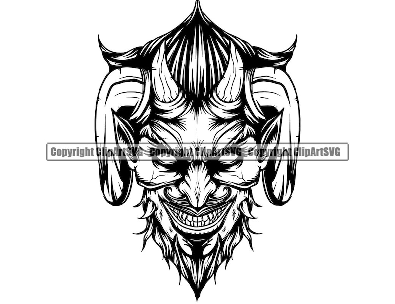 Skull Devil Horn Dead Head Evil Kill Killer Tattoo Skeleton Etsy