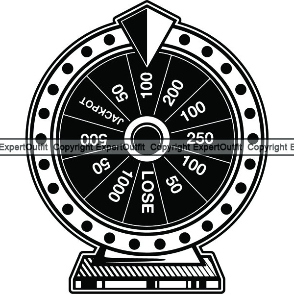 Game Spinning Wheel Jackpot Prize Contest Contestant Money Spin Win Cash Winner Television Show .SVG .PNG Clipart Vector Cricut Cut Cutting