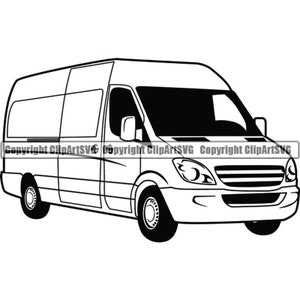 Cargo Van #1 Boxes Cargo Tractor Trailer Big Rig Driver Trucker Shipping Moving Company Trucking Van .SVG .PNG Vector Cricut Cut Cutting
