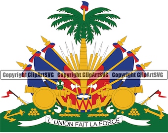 Haiti Haitian Flag Symbol Coat Of Arms Freedom Free Country World Nation Map Sign Design Element Art Logo SVG PNG Clipart Vector Cut File