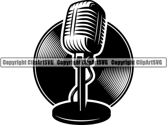 Microphone Logo 6 Rock N Roll Audio Sound Recording Record Voice Mic Music Studio Equipment Radio Svg Eps Png Vector Cricut Cut Cutting