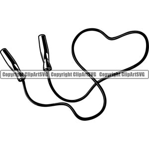 Pode incluir: Ilustração em preto e branco de uma corda de pular em forma de coração.