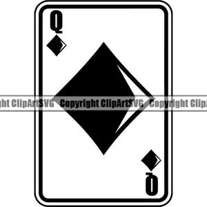 Poker #15 Regina Diamante Carta da gioco Gioco d'azzardo Gamble Casino Scommesse Scommesse Blackjack Gioco. SVG. EPS. PNG Clipart Vector Cricut Taglia Taglio File