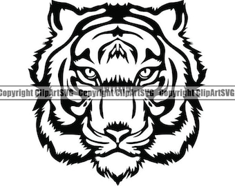 Tiger #33 Bengal Wild Cat Zoo Animal Wildlife School Mascot Tattoo Design Art Illustration Logo .SVG .PNG Clipart Vector Cricut Cut Cutting