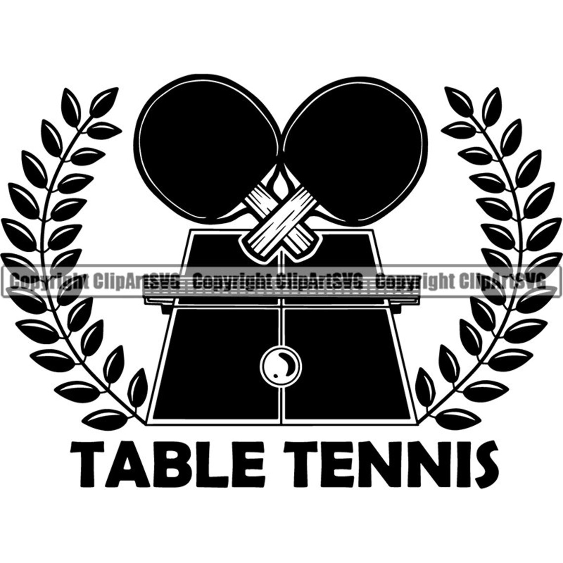 Table Tennis Logo Ping Pong Paddle Table Net Ball Olympic Etsy