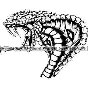 Cobra ratelslang slang hoofd reptiel Wildlife wild dier dierentuin mascotte Viper Python Design Art Logo SVG PNG Clipart Vector Cricut knippen snijden