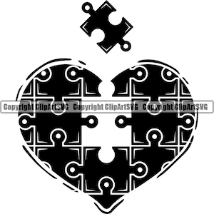 Peça de quebra-cabeça faltando formato de coração em forma de amor cuidado familiar arte design citação sinal símbolo elemento de design logotipo svg vetor png cricut corte corte