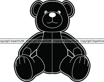 Teddy Bear #2 Stuffed Animal Bear Hugs Valentines Wildlife Brown Childhood Gift Love Fun Baby .SVG .PNG Clipart Clipart Vector Cut Cutting