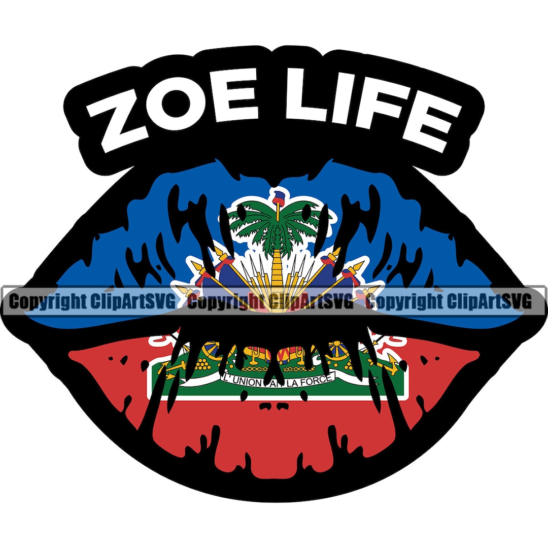 Haiti Haitian Zoe Life Lips Mouth Flag Country World Nation Sign Symbol
