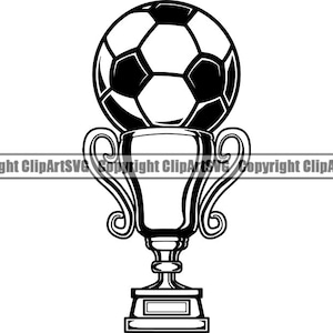 Soccer Logo Trophy Ball Champion Winner League Futball Team Sport School Kid Game Player Uniform .SVG .PNG Clipart Vector Cricut Cut Cutting
