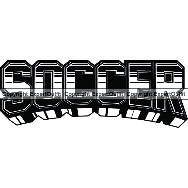 Soccer Football Kickball Text Word Type Lettering Typeface Logo Typography Design Art Banner .SVG .PNG Clipart Vector Cricut Cut Cutting