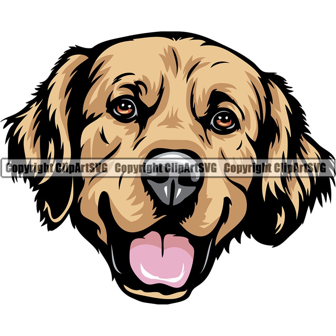 Golden Retriever Dog Breed Happy Face Puppy Animal Pet Pedigree
