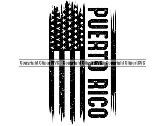 Puerto Rico Rican Distressed USA America American Flag Country