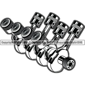 Motor #1 Chrom Kolben 8 Zylinder Auto Fahrzeug Auto Teil Biker Mechaniker Reparatur Service Werkstatt Garage.SVG.PNG Clipart Vektor Schneiden Schneiden Cricut