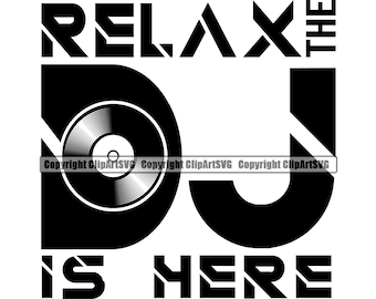 DJ Disc Jockey Dee Jay Music Turntable Record Player Mixer Album Vinyl Club Sound Silhouette Design Art Logo SVG PNG Vector Clipart Cut File