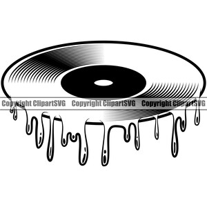 Vinyl Schallplatte Album Dripping Drip Musik Turntable Player Mixer DJ Disc Jockey Club Stereo Sound Design Art Logo SVG PNG Vektor Clipart Cut
