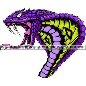 Cobra ratelslang slang hoofd reptiel Wildlife wild dier dierentuin mascotte Viper Python Design Art Logo SVG PNG Clipart Vector Cricut knippen snijden