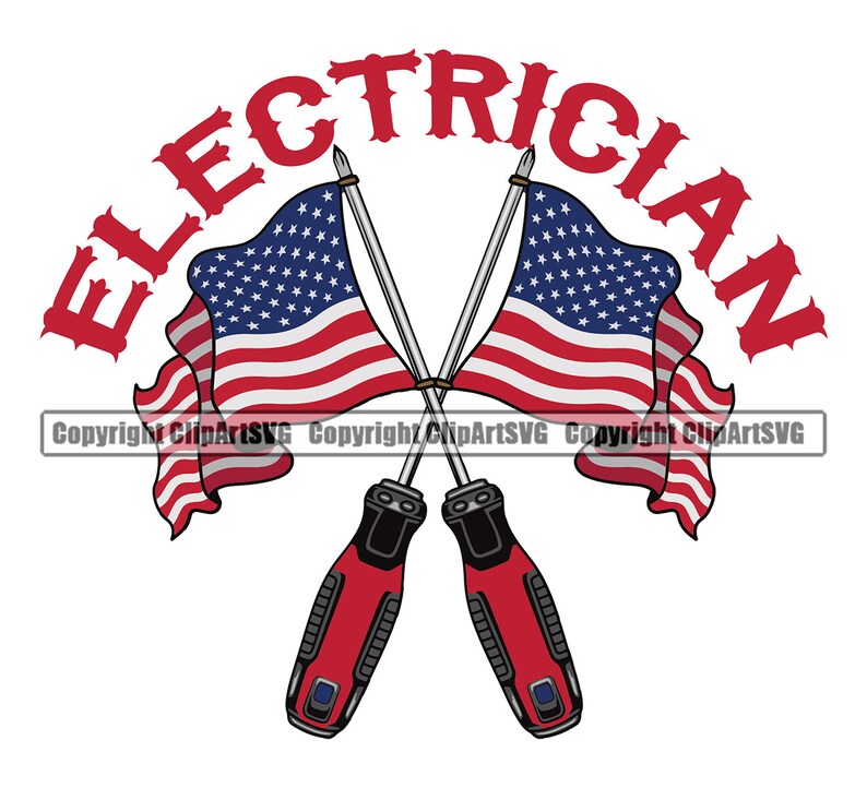 Electrician USA US American America Flag Electric Wire Work Etsy