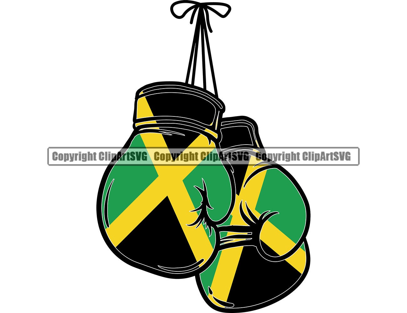 Jamaica Jamaican Boxing Gloves Flag Country World Nation Map Sign Symbol Design Element Art Logo SVG PNG Clipart Vector Cricut Cut Cutting Etsy