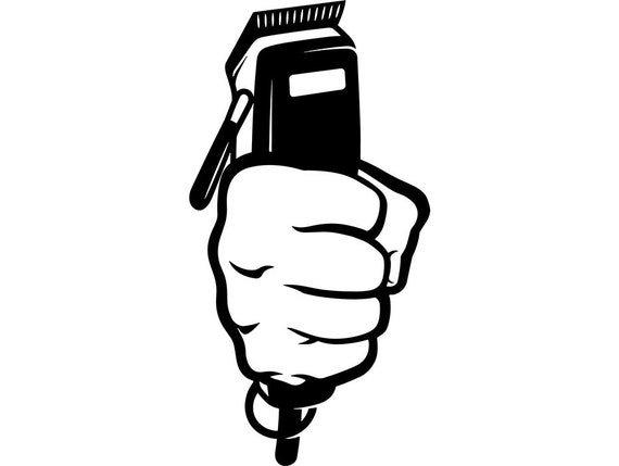 Barber Logo 36 Hand Fist Holding Clippers Salon Shop ...
