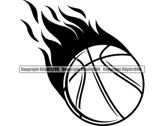 Free Free Basketball With Fire Svg