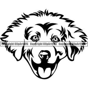 Grandes Pyrénées #4 chien souriant heureux race Golden Retriever Labrador chiot K-9 Pedigree Animal Pet Logo. SVG. PNG vectoriel Cricut coupe coupe