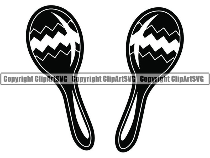 Mexican Maracas #1 Mexico Music Latin Traditional Celebration Culture Mayo Mexico Maraca Cinco .SVG .PNG Clipart Clipart Vector Cut Cutting