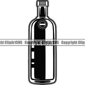 Bottiglia di liquore n. 2 Vodka vetro alcol whisky brandy bar whisky alcolico rum liquido cognac. SVG. PNG Clipart Clipart vettoriale taglio taglio