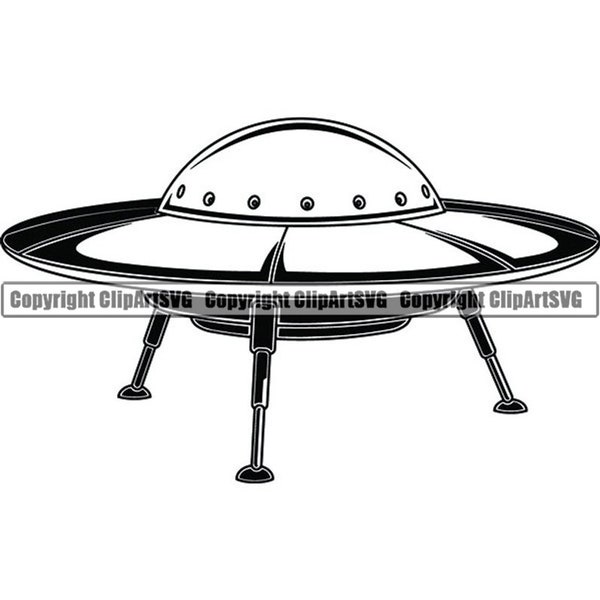 Flying Saucer #2 UFO Spaceship Saucer Science Space Spacecraft Alien Technology Ship Invasion .SVG .PNG Vector clipart Cricut Cut Cutting