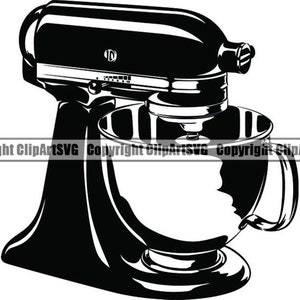 Mezclador de cocina #1 Mezclador Mezclador Aparato Panadero Panadería Pastelería Pan Cocinar Cocinar Puesto de comida casera .SVG .PNG Vector Corte Corte