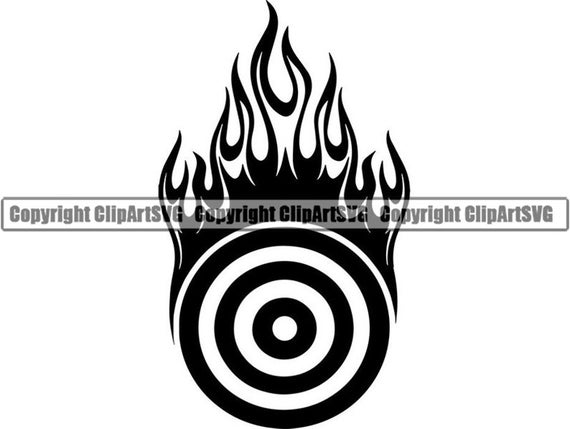 Archery Logo 4 Target Fire Flame Sports Game Arrow Range Etsy