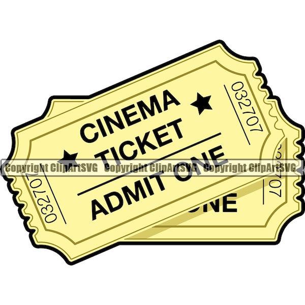 Movie Ticket Cinema Entrance Entertainment Theater Acting Amusement Premier Fun Event Matinee .SVG .PNG Clipart Vector Cricut Cut Cutting