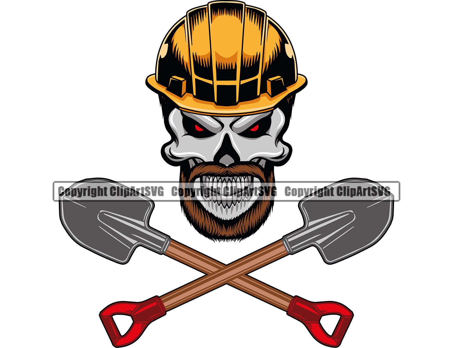 Construction Skull Skeleton Hard Hat Helmet Worker Shovel Tool | Etsy