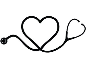 Nurse Logo #2 Registered Nursing Scrub Medical Doctor Heart Stethoscope Health Hospital Healthcare .SVG .EPS .PNG Cricut Cut Cutting File