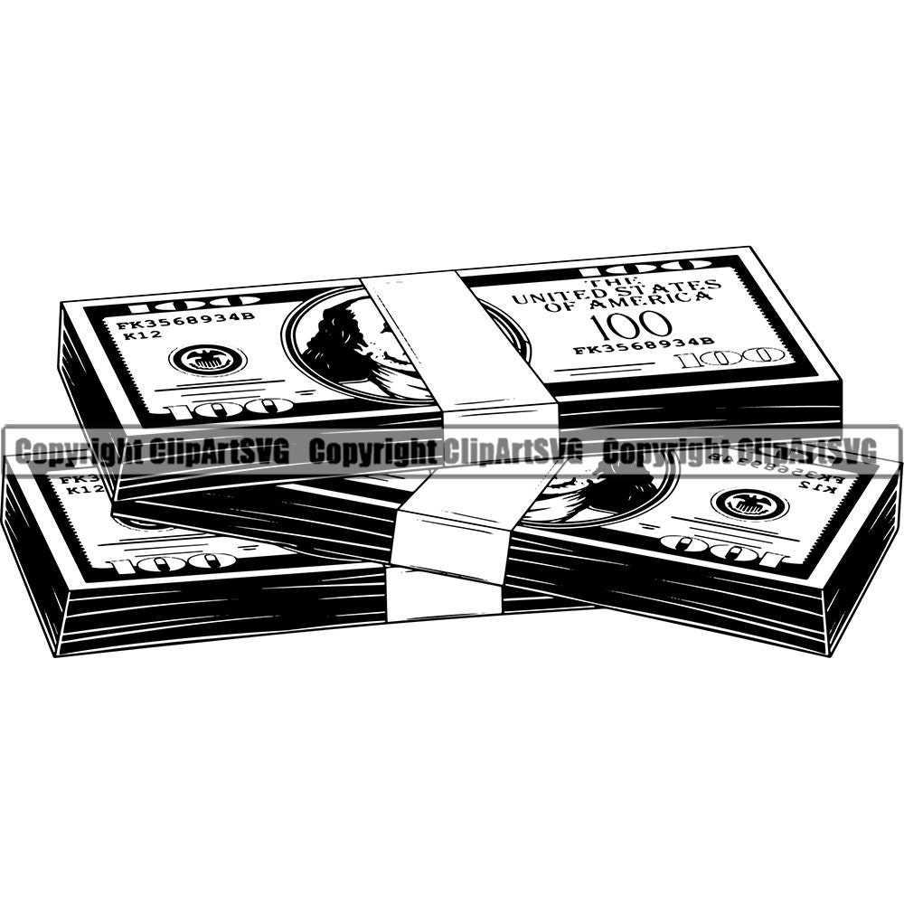 Money Bag Logo 100 Hundred Dollar Bill Love Paper Money Cash Rich SVG PNG  JPG Vector Clipart Circuit Cut Cutting 