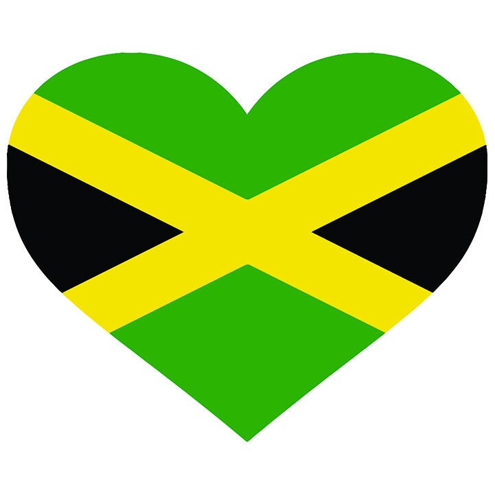 Download Jamaica Heart Shaped Flag Jamaican Reggae Rasta Caribbean ...