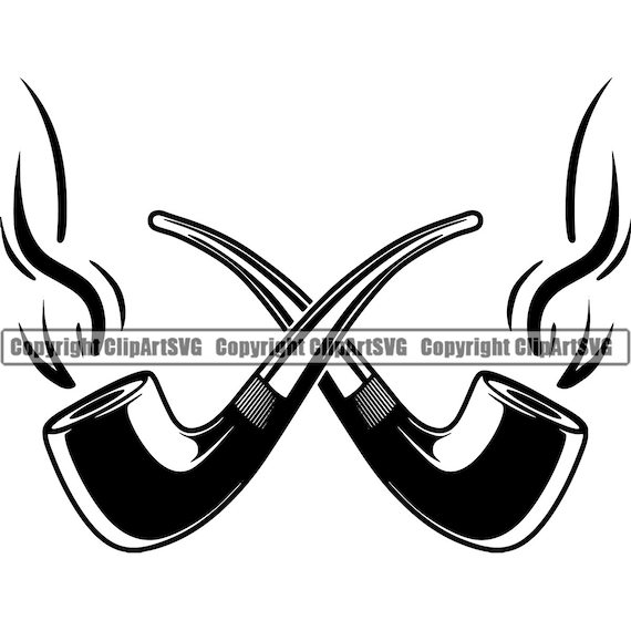 Smoking Pipes 2 Crossed Tobacco Smoke Bar Logo.SVG .EPS Etsy