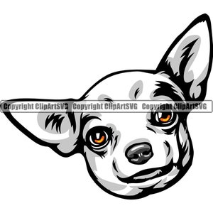 Chihuahua hondenras Happy Face Puppy dier huisdier lang kort haar kleur Artwork Papillon Yorkshire Yorkie Design Logo PNG SVG Clipart Vector