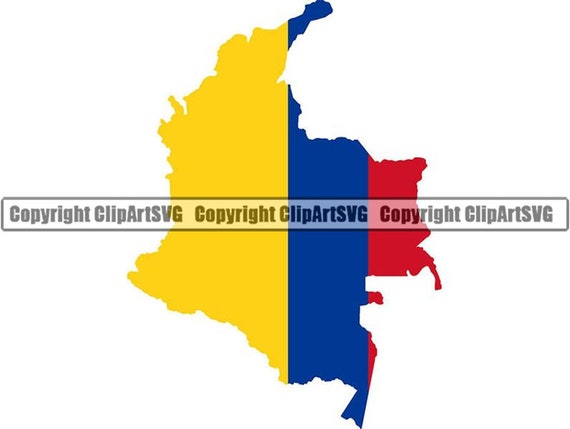 View Flag Colombia Country Map Background