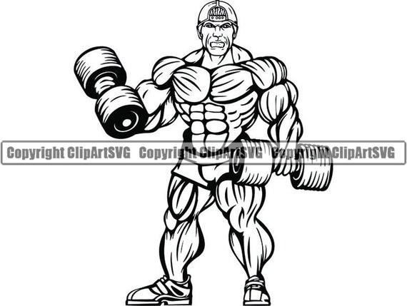 Bodybuilder 6 Muscles Fit Weightlifting Bodybuilding Fitness Etsy