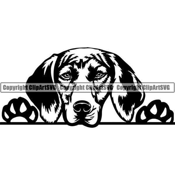 Plott Hound #2 Peeking Dog Hunting Happy Puppy Paws Pedigree Bloodline Pet Breed K-9 Canine Logo .SVG .PNG Clipart Vector Cricut Cut Cutting