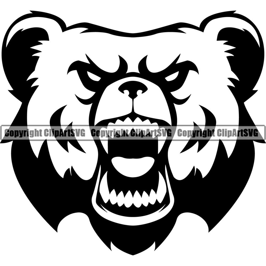 Grizzly Bear Sports Team School Mascot Grizzlies Brown Black Wildlife ...
