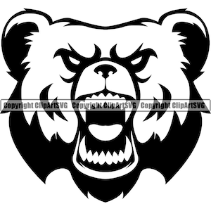 Grizzly Bear Sports Team School Mascot Grizzlies Brown Black Wildlife Wild Animal Zoo Design Element Logo SVG PNG Clipart Vector Cut Cutting