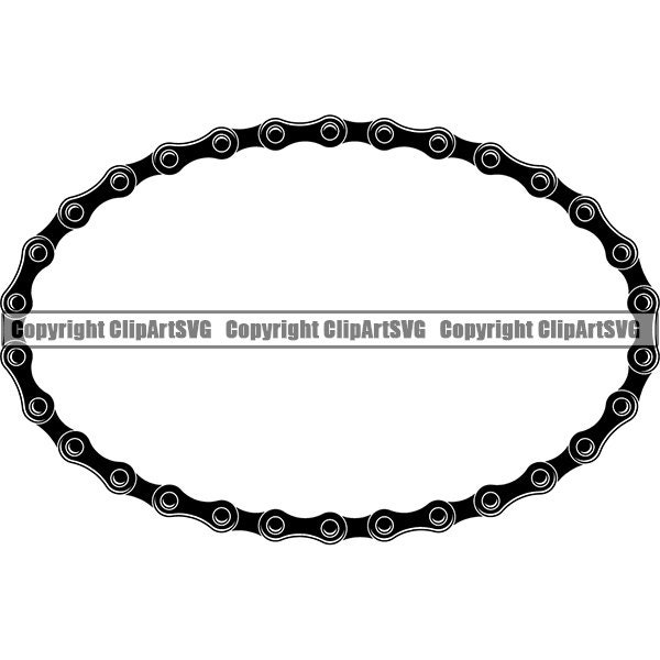 Bicycle Chain Oval Border Frame Cycle Cycling Bike Race BMX Racing Speed Motor Design Element Art Logo .SVG .PNG Vector Cricut Cut Cutting