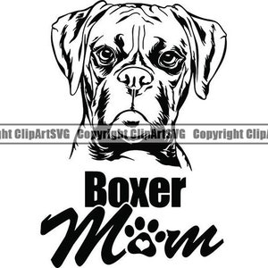 Boxer #31 Mom Dog Breed K-9 Animal Pet Hound Pedigree Canine K-9 Cartoon Puppy Logo .SVG .PNG Digital Clipart Vector Cricut Cut Cutting