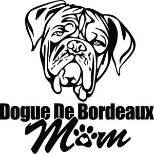 Dogue De Bordeaux #11 moeder liefde hond glimlachend gelukkig ras puppy K-9 stamboom Franse Mastiff dier huisdier logo. SVG. PNG Vector Cricut knippen snijden