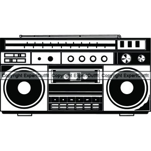Radio Boombox #2 Vintage Boom Box Cassette Tape Player Recorder Music Equipment Hip Hop Rap Retro .SVG .EPS .PNG Vector Cricut Cut Cutting