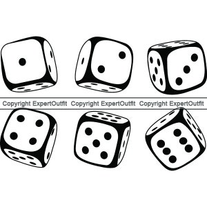 Dobbelstenen Set #5 Gokken Gokken Casino Craps Inzet Weddenschappen Games Backgammon Kans Risico Win Winnaar. SVG. PNG Clipart Vector Cricut Cut Cutting
