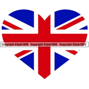 Bandeira em forma de coração do Reino Unido Reino Unido Inglaterra Europa País europeu Mundo Nacional Nação Amor Logo Art .JPGClip Art Design Arquivo gráfico